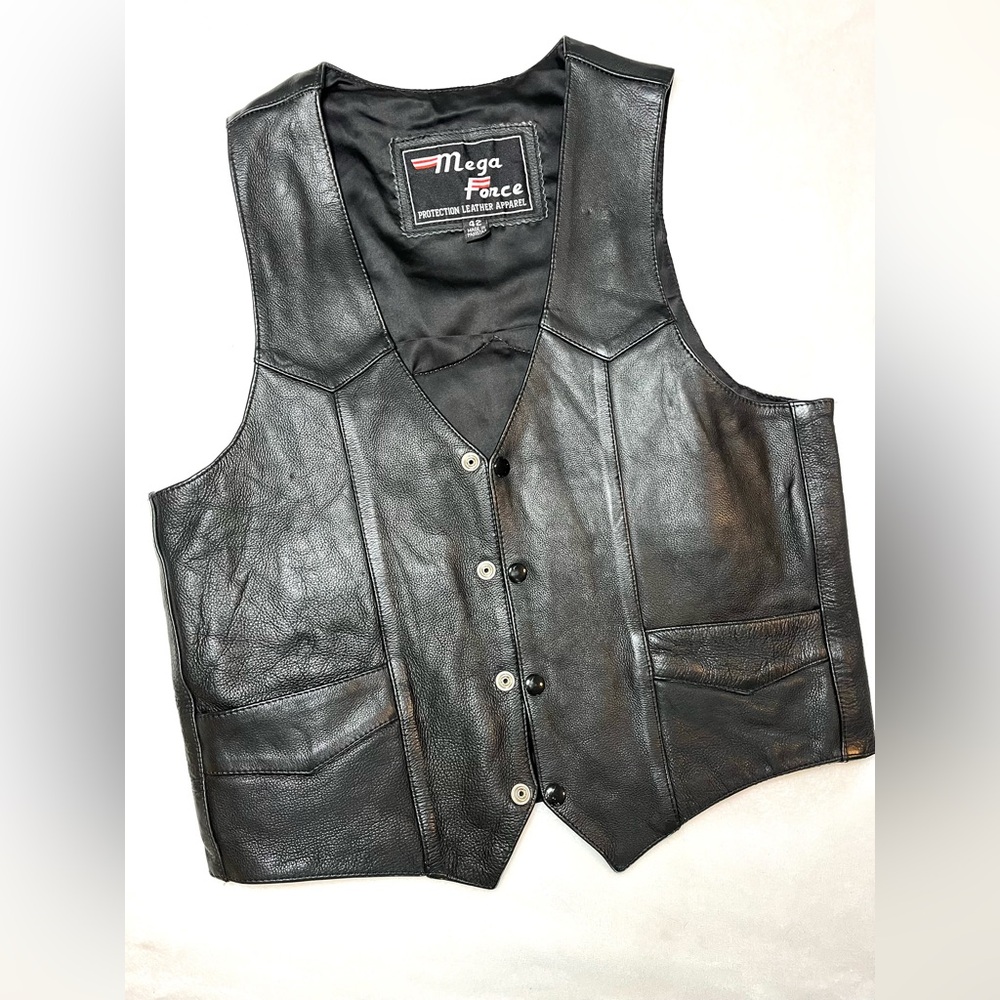 Harley Leather vest, size 42 (men’s XS) - Picture 2 of 4